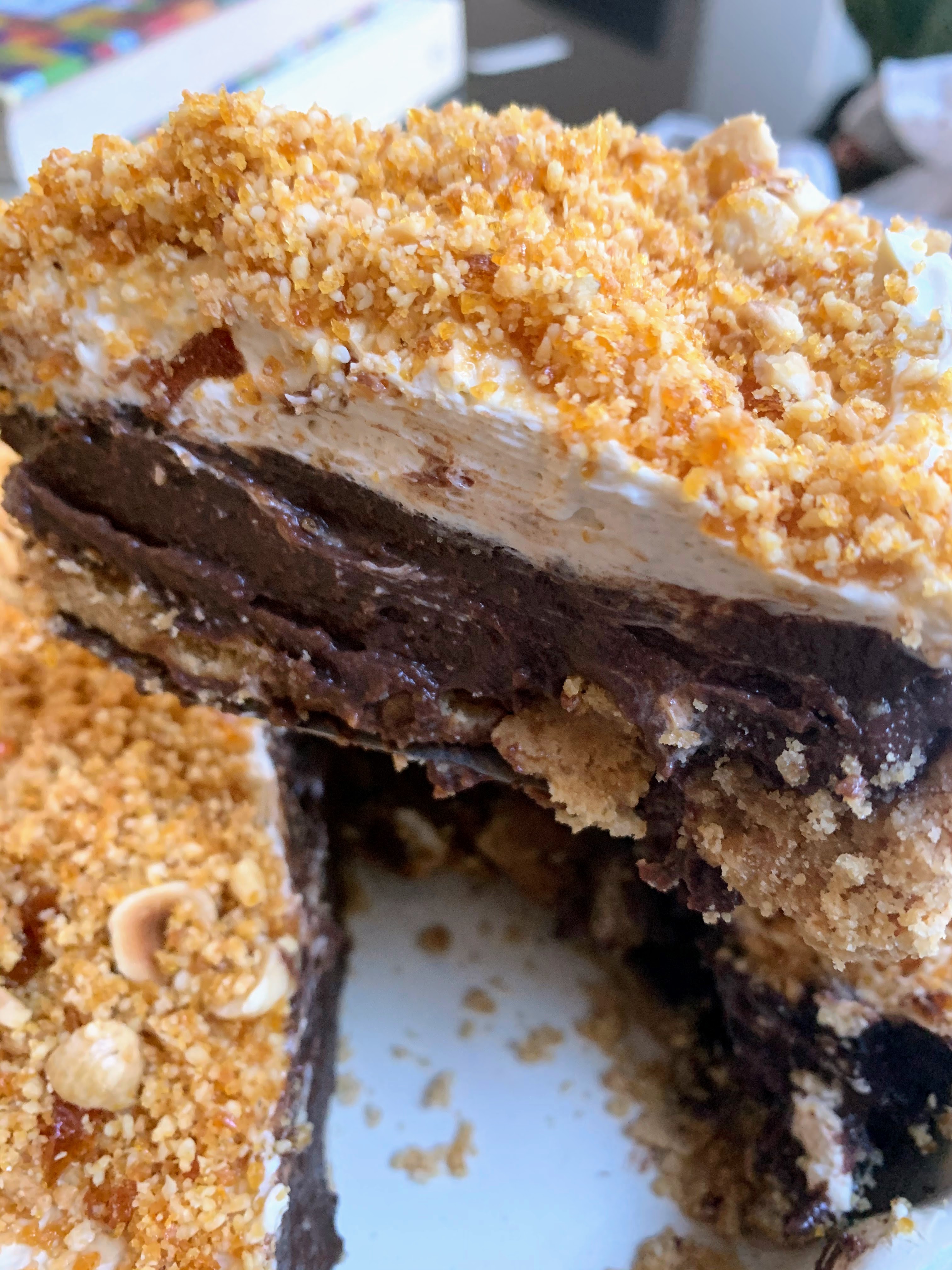 Chocolate Praline Cream Pie